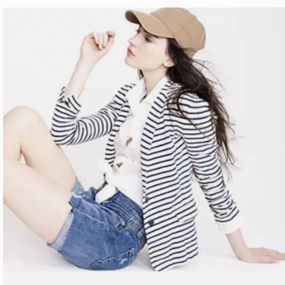 J. Crew Navy/White Nautical Blazer